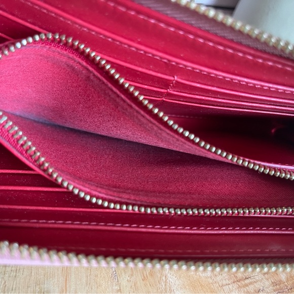 CHRISTIAN LOUBOUTIN zippy long wallet gold panettone spikes rose pink leather - Picture 13 of 14